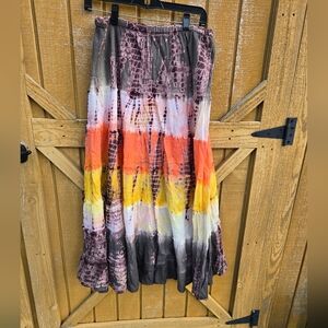Bohemian Tie-Dye Maxi Skirt